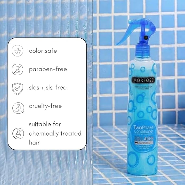 MORFOSE 2 Phase Collagen Hair Conditioner 400 ml, blue, 400 Milliliters - Image 5